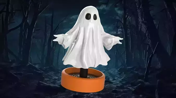 Springy Ghost 3D Printable Halloween Decoration