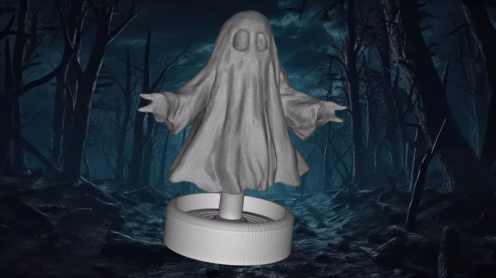 Springy Ghost 3D Printable Halloween Decoration 3D print model_12