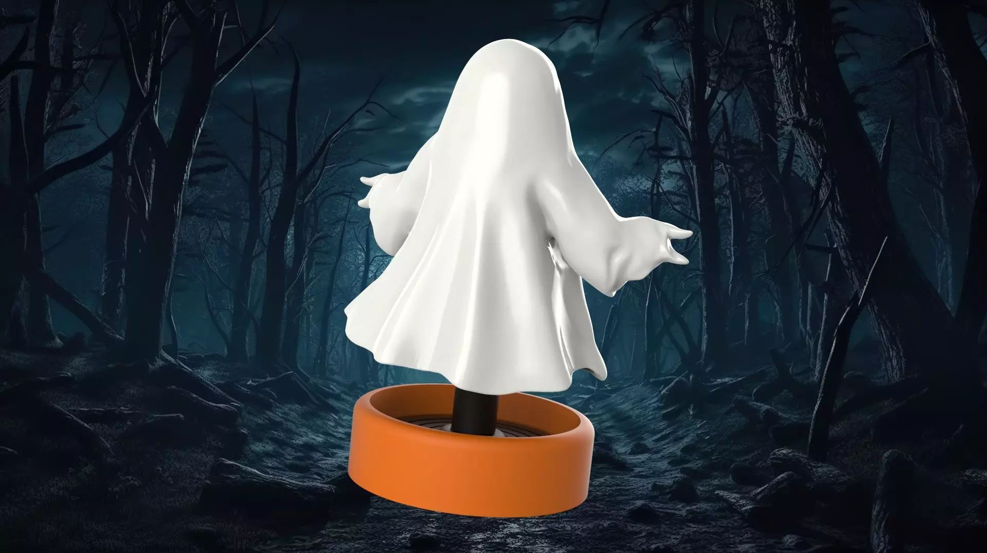 Springy Ghost 3D Printable Halloween Decoration 3D print model_5