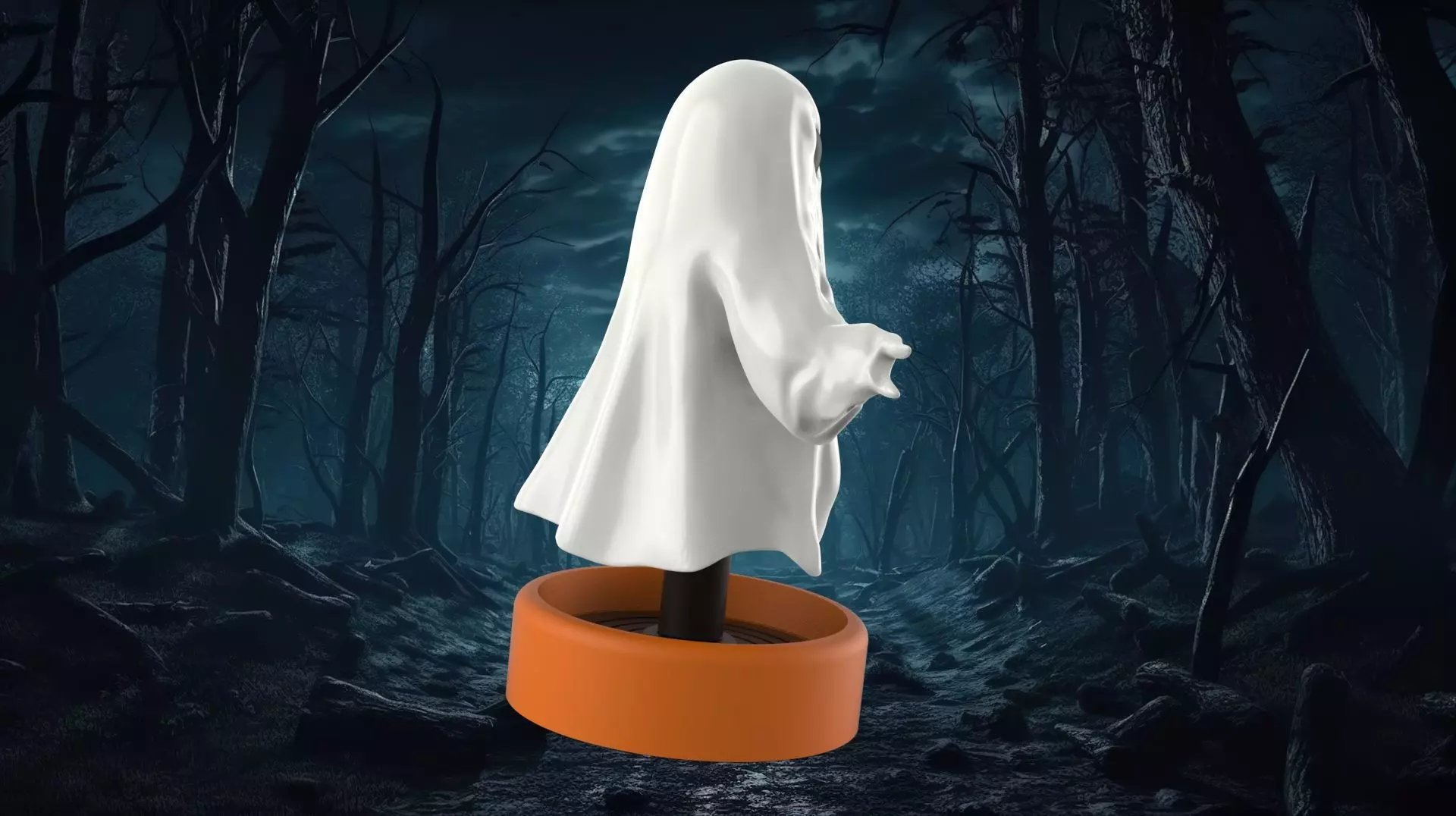 Springy Ghost 3D Printable Halloween Decoration 3D print model_6