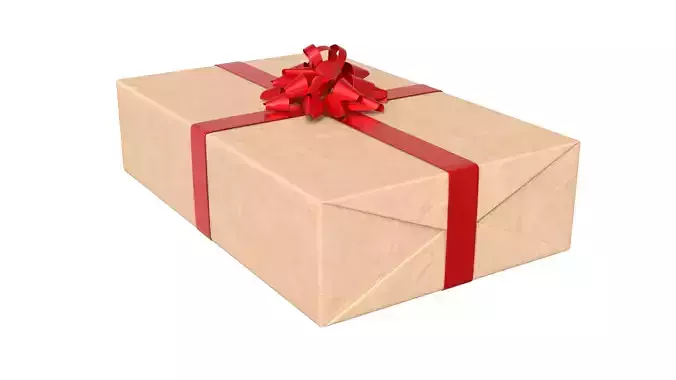Wrapped Gift Box PBR 05 3D model