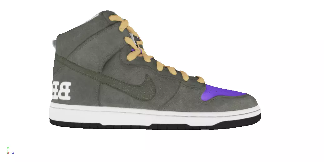 Nike Air SB Dunk High Brain Wreck Low-poly 3D model_1