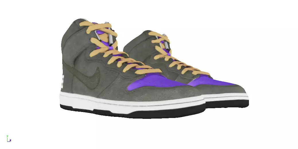 Nike Air SB Dunk High Brain Wreck Low-poly 3D model_0