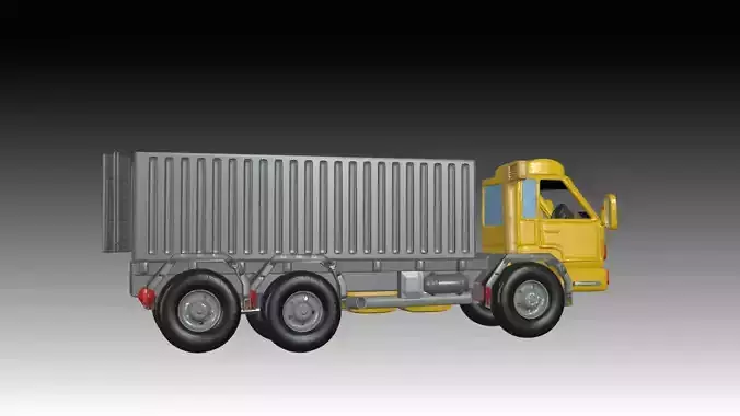 Low poly truck model realistic cargo truck model assets