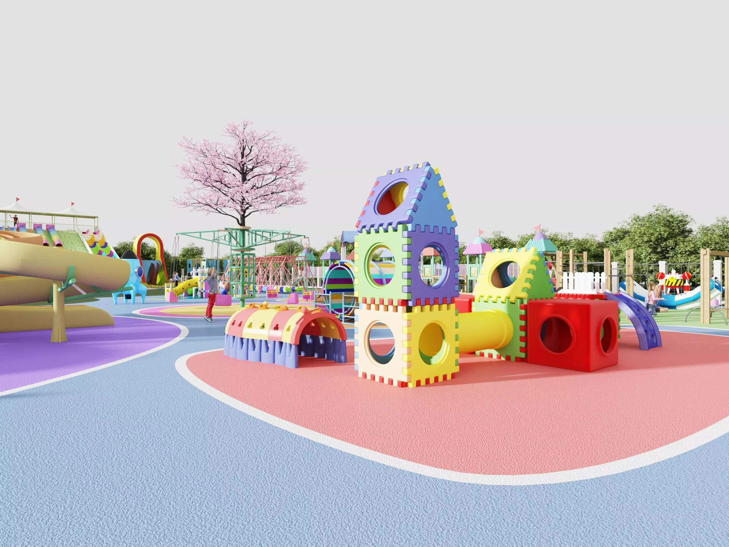 Amusement park Low-poly 3D model_7