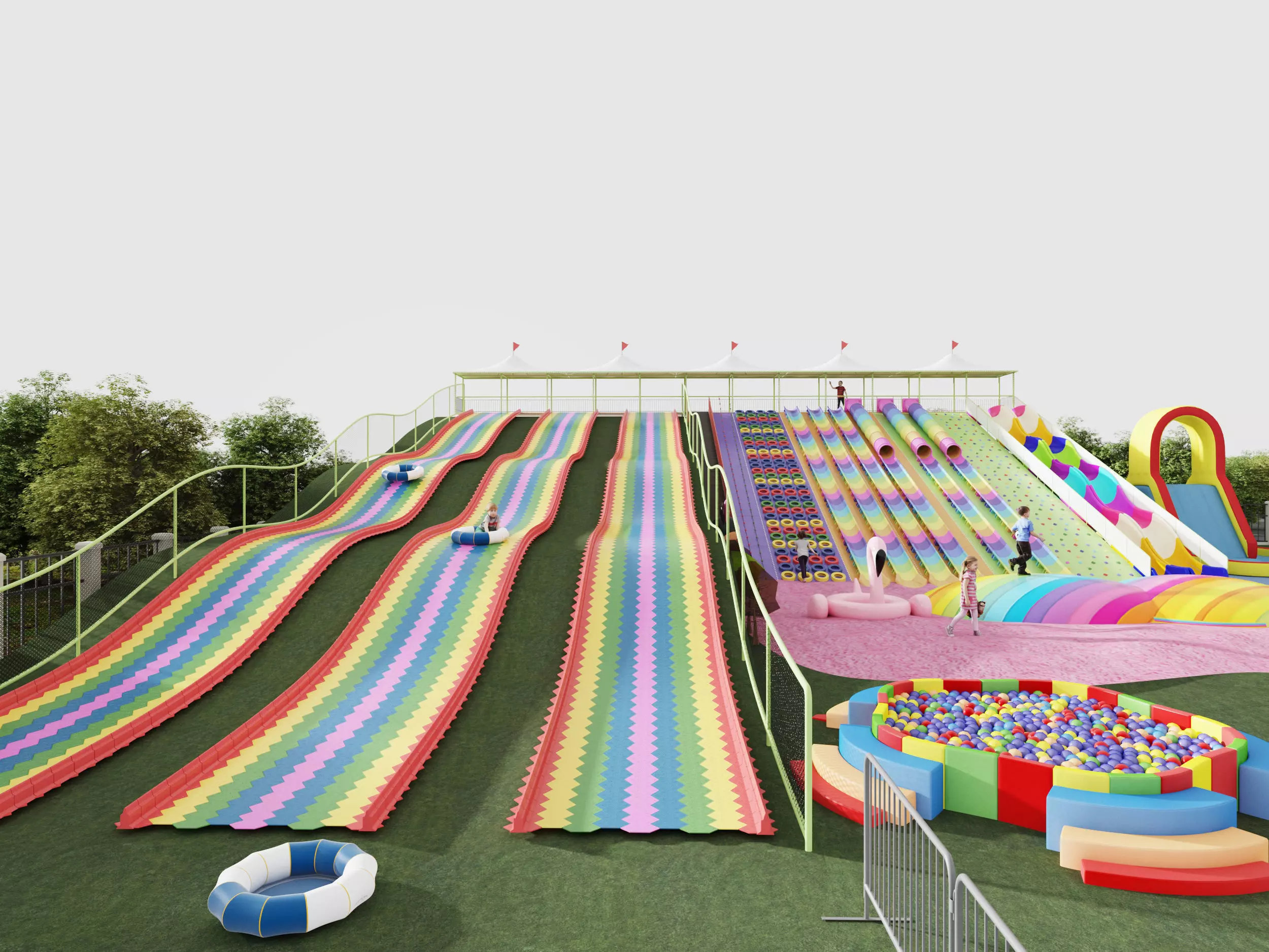 Amusement park Low-poly 3D model_5