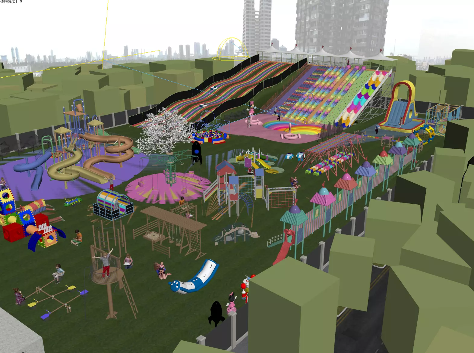 Amusement park Low-poly 3D model_8