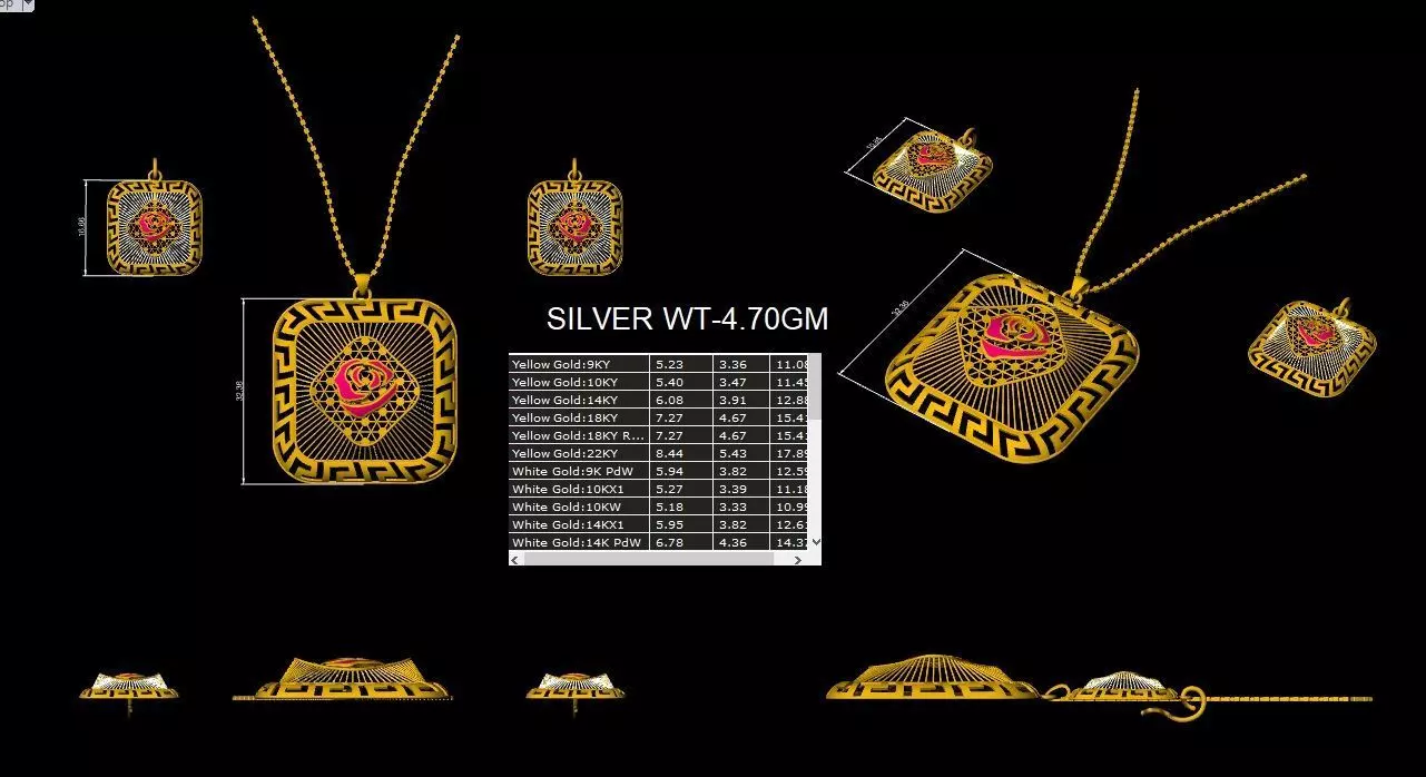 Turkey Light Jewelry Set  Elegant 3D Design Collection 3D print model_27