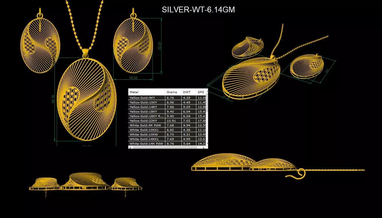 Turkey Light Jewelry Set  Elegant 3D Design Collection 3D print model_17