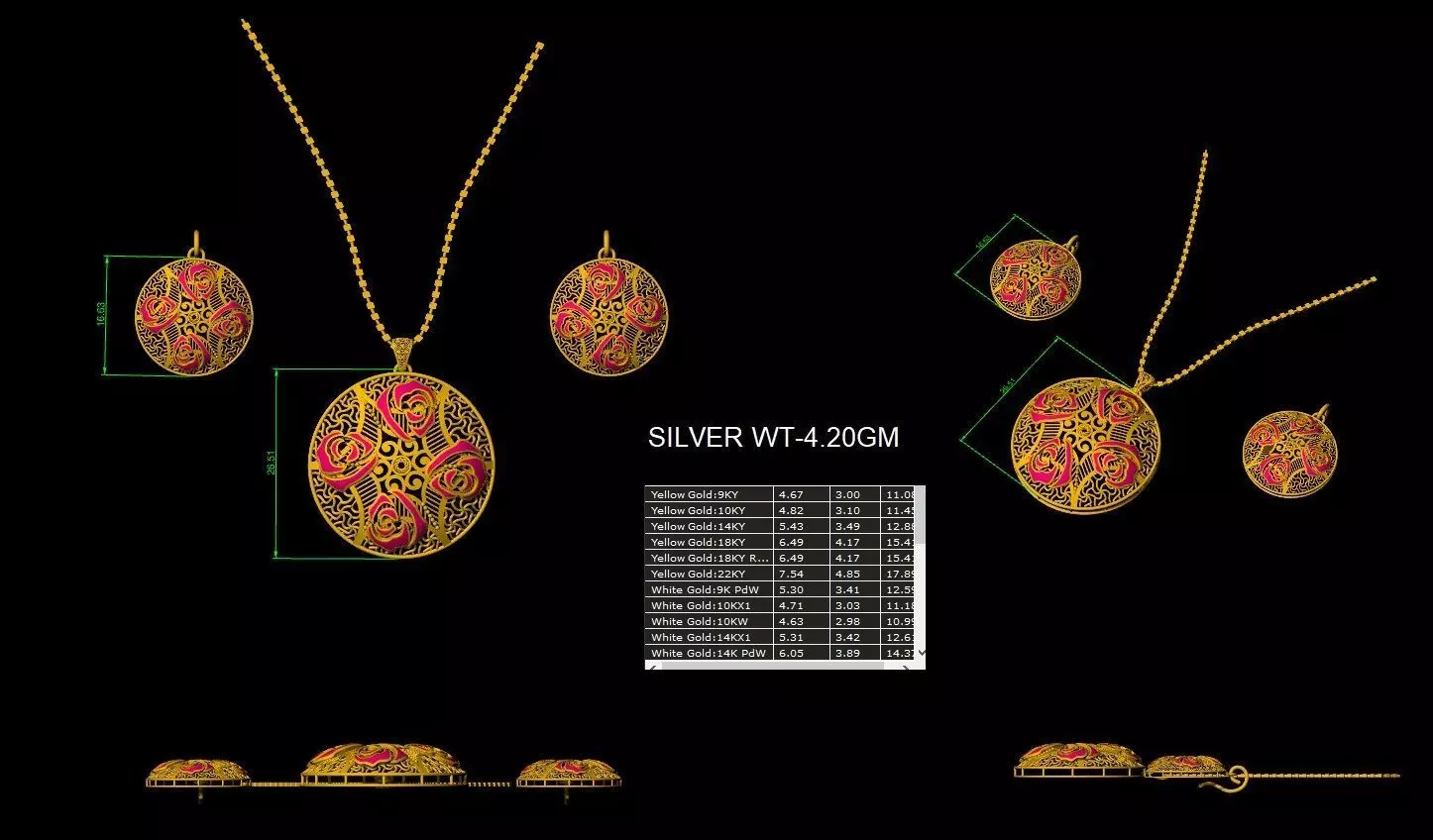 Turkey Light Jewelry Set  Elegant 3D Design Collection 3D print model_24