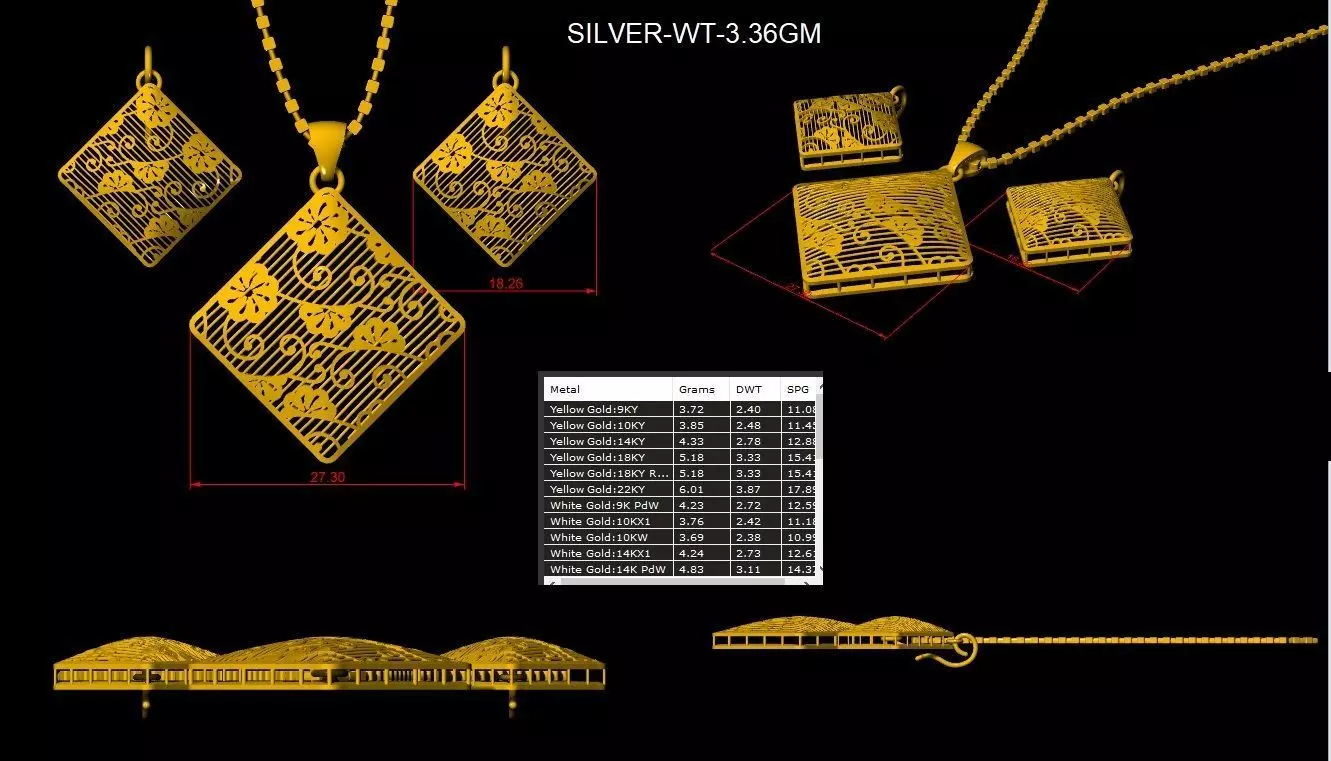 Turkey Light Jewelry Set  Elegant 3D Design Collection 3D print model_19