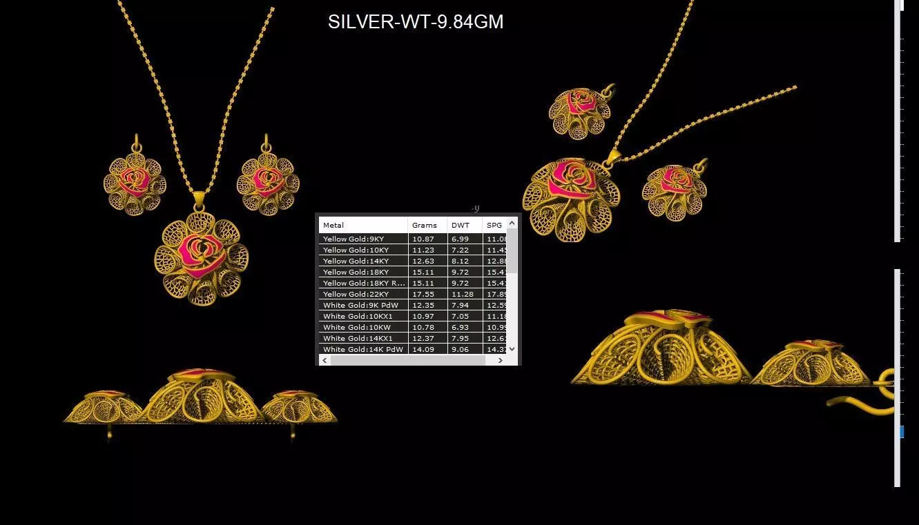 Turkey Light Jewelry Set  Elegant 3D Design Collection 3D print model_16