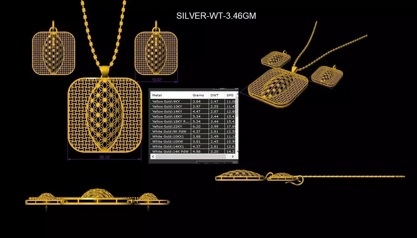 Turkey Light Jewelry Set  Elegant 3D Design Collection 3D print model_22