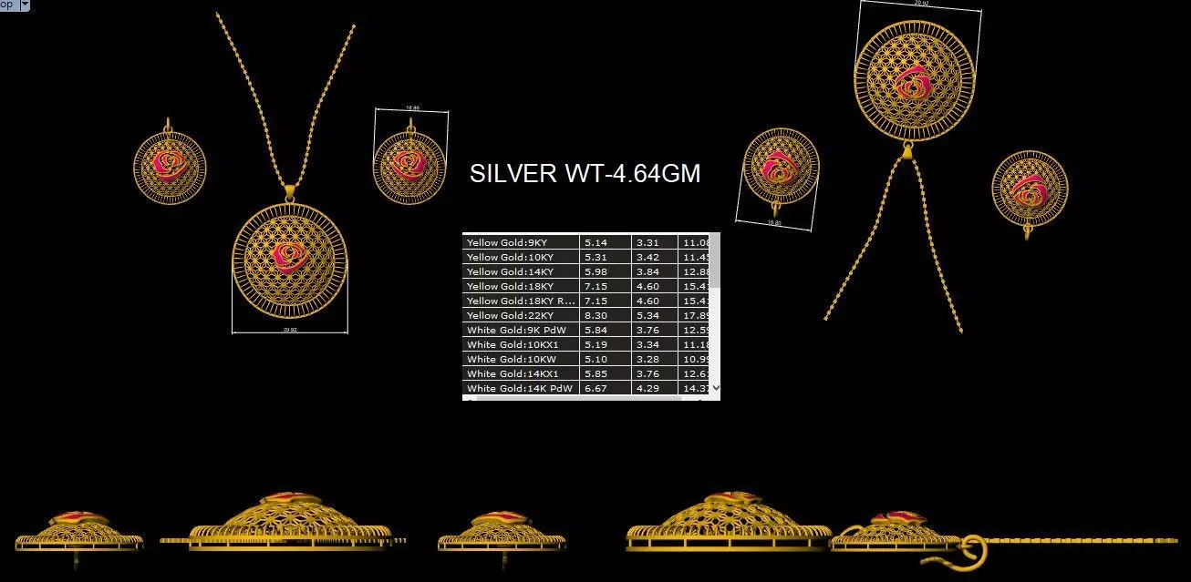 Turkey Light Jewelry Set  Elegant 3D Design Collection 3D print model_20