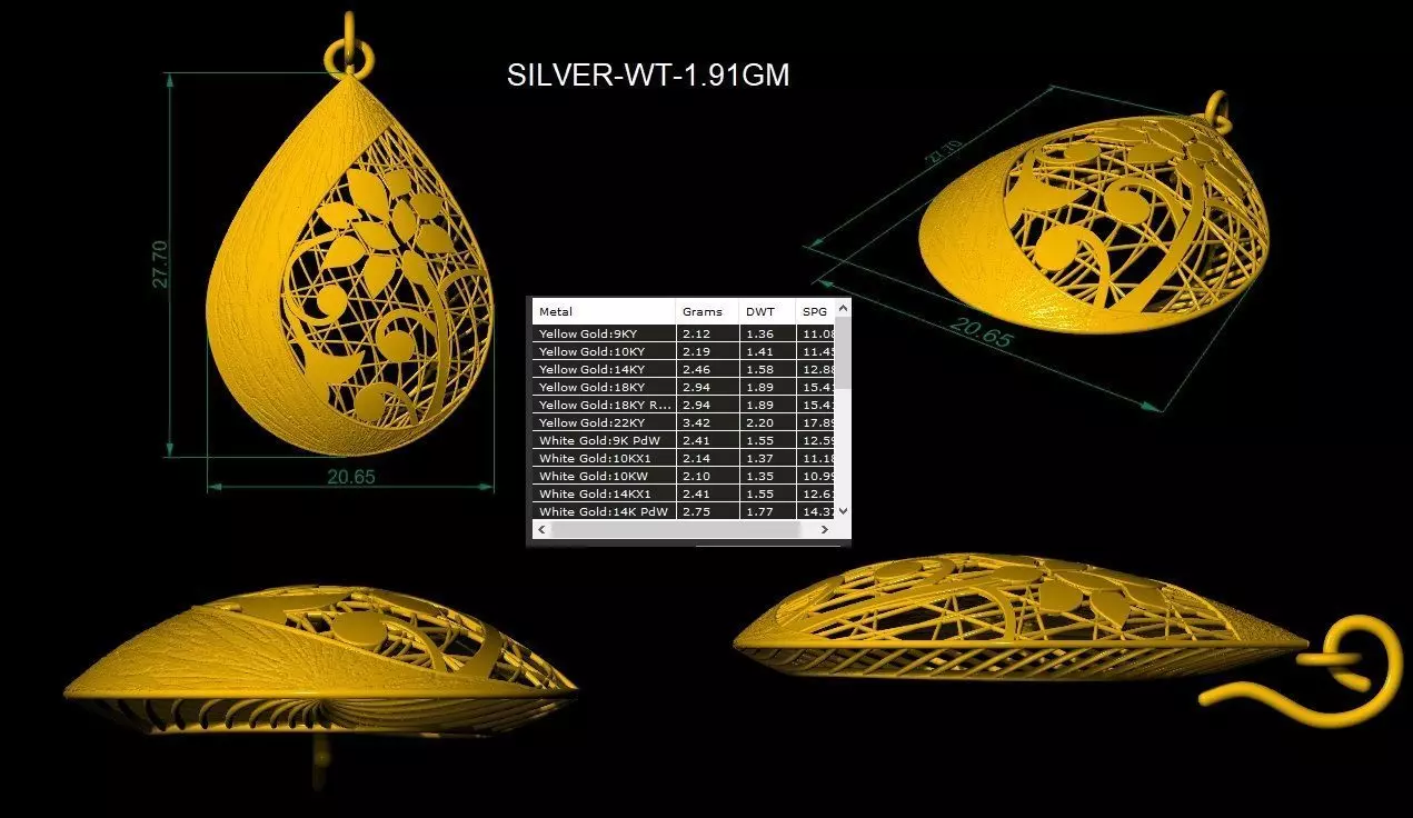 Turkey Light Jewelry Set  Elegant 3D Design Collection 3D print model_18