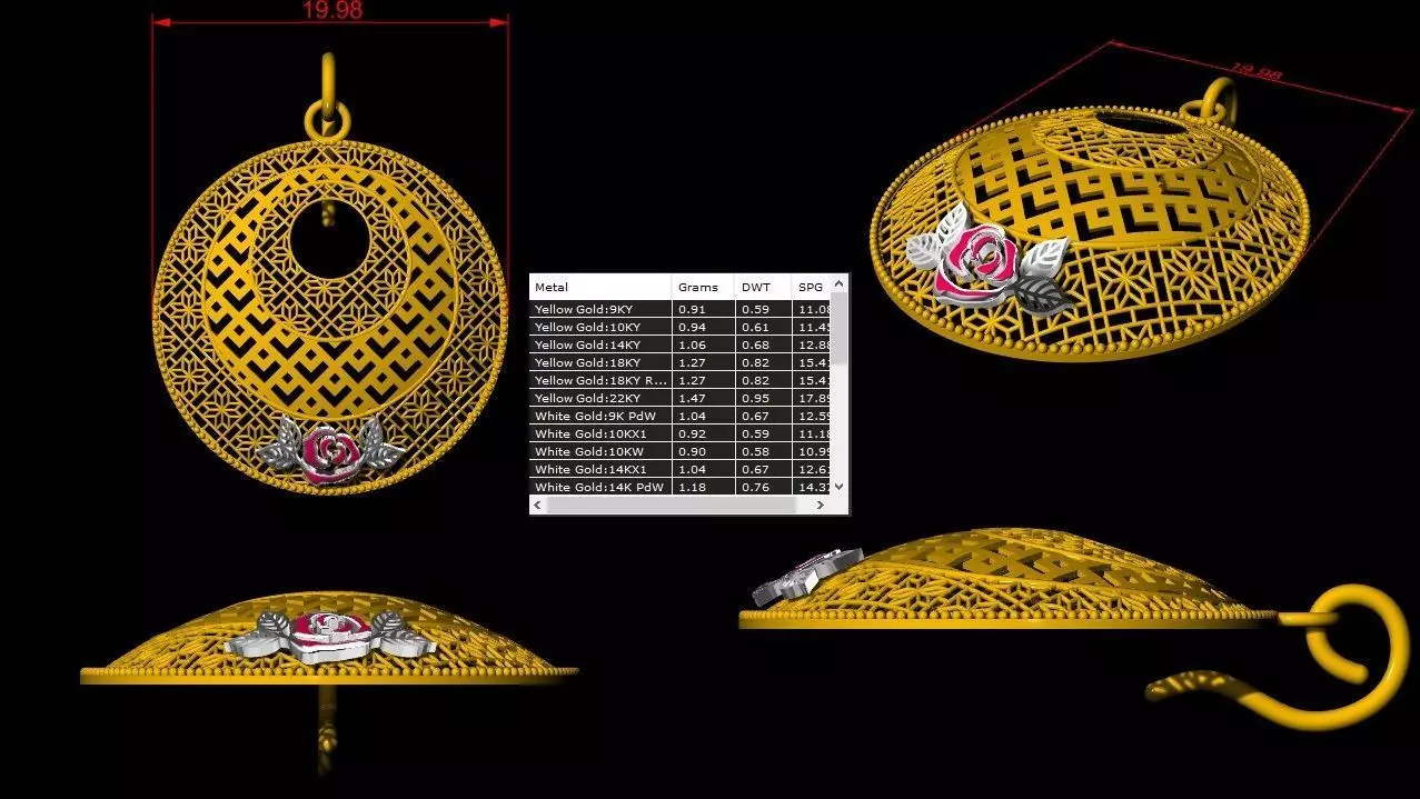 Turkey Light Jewelry Set  Elegant 3D Design Collection 3D print model_10