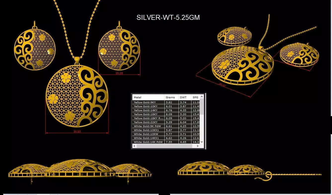 Turkey Light Jewelry Set  Elegant 3D Design Collection 3D print model_15