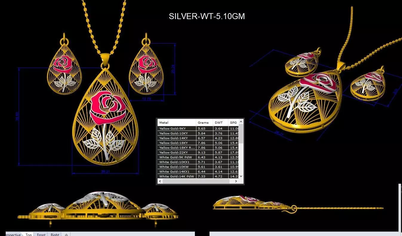 Turkey Light Jewelry Set  Elegant 3D Design Collection 3D print model_12