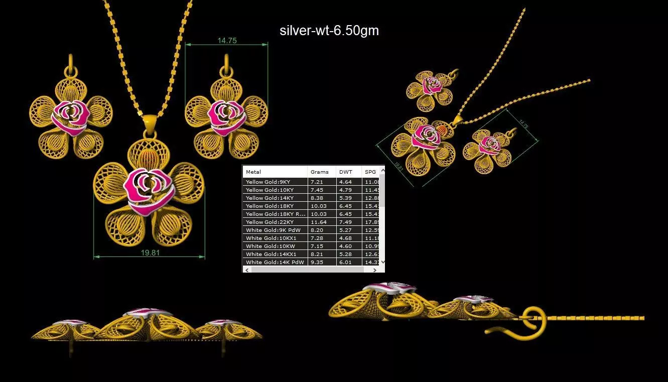 Turkey Light Jewelry Set  Elegant 3D Design Collection 3D print model_14