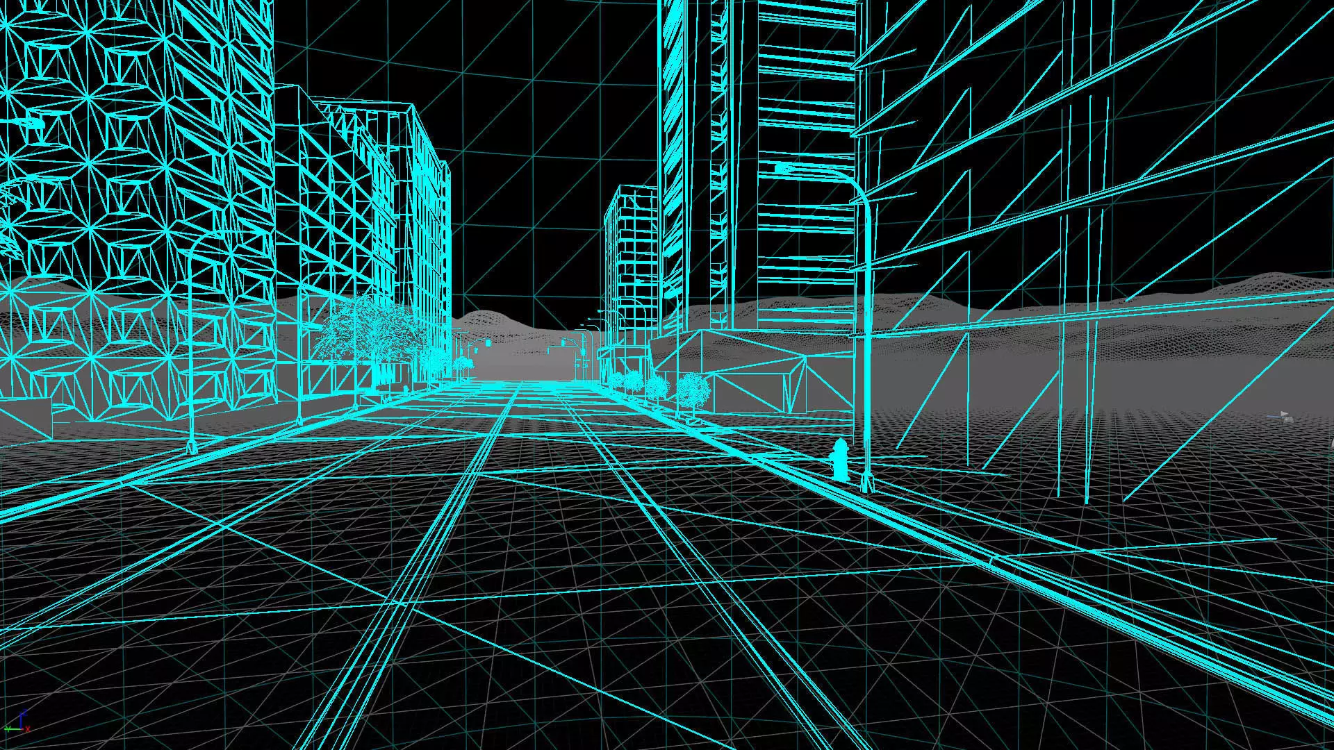 City Downtown Skyscraper Street - Night - Unreal - Lot 10 Low-poly 3D model_16