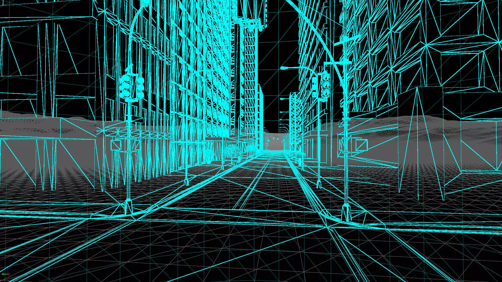 City Downtown Skyscraper Street - Night - Unreal - Lot 10 Low-poly 3D model_12