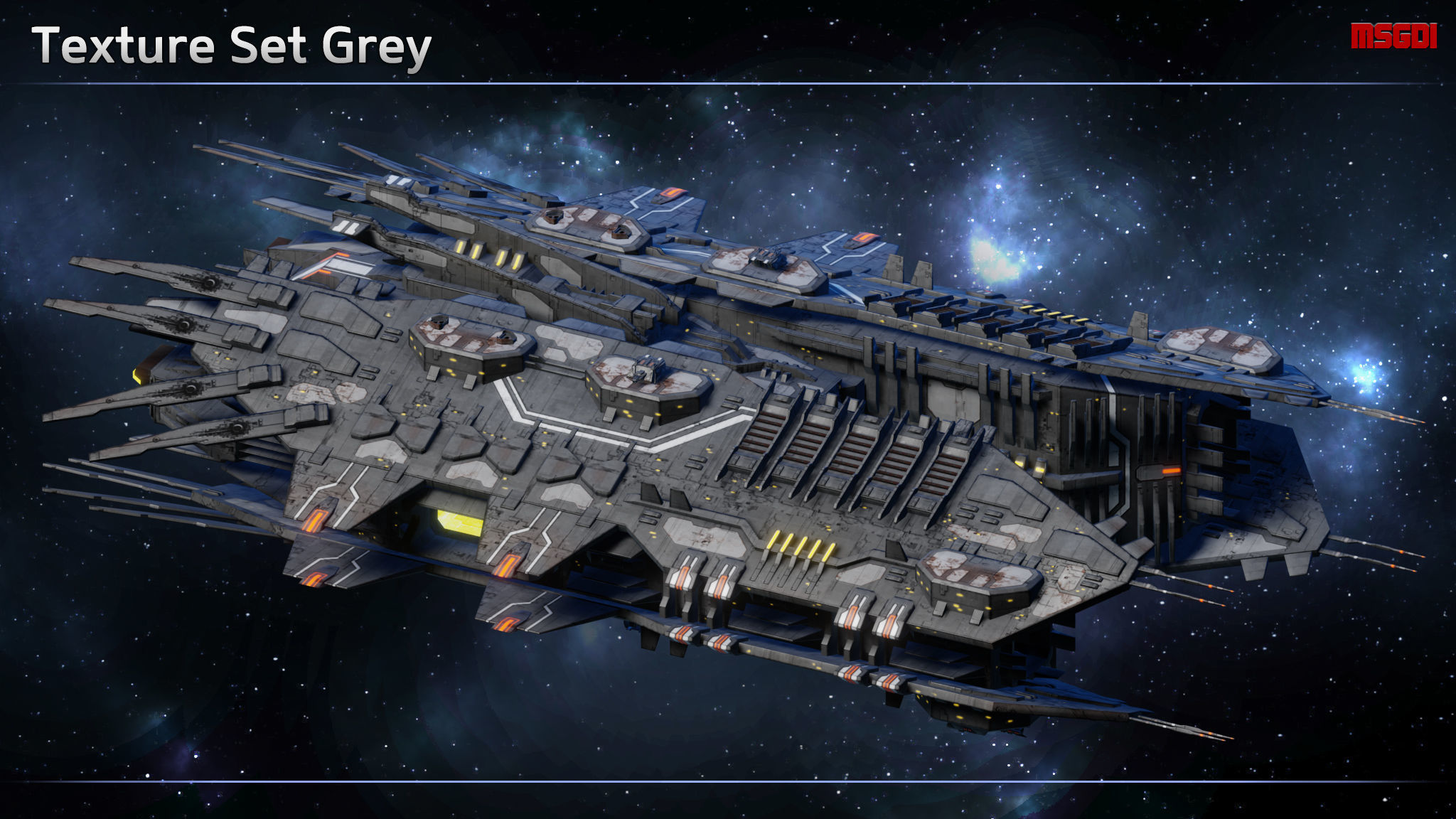 Spaceship Progenitor Carrier Low-poly 3D model_7