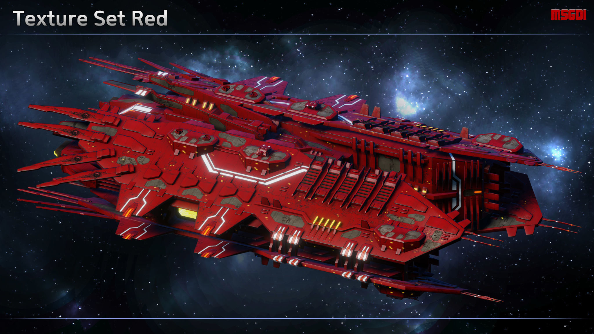 Spaceship Progenitor Carrier Low-poly 3D model_9