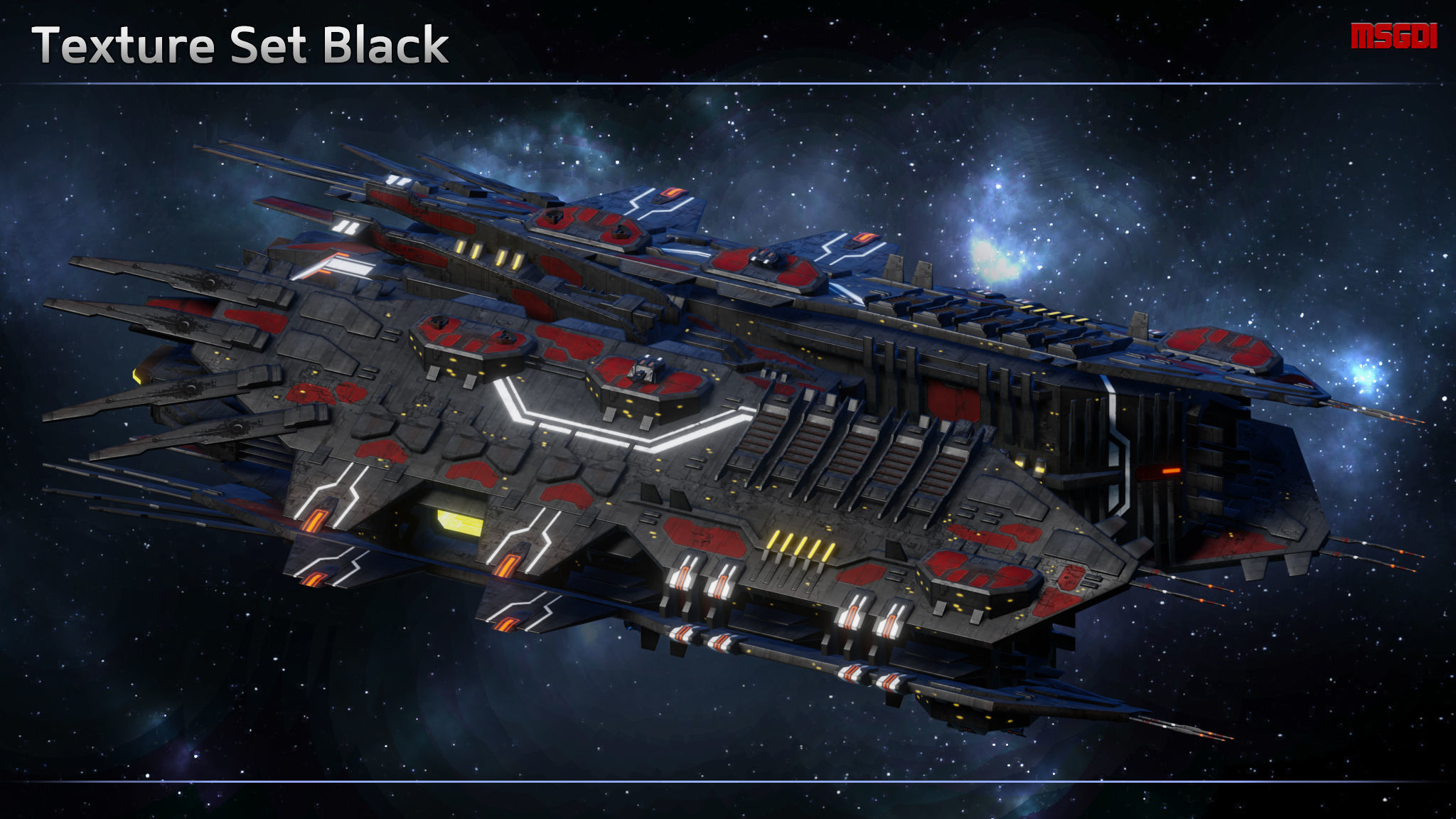 Spaceship Progenitor Carrier Low-poly 3D model_5