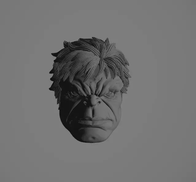 Custom Hulk Headsculpt STL - Neutral Expression 3D print model