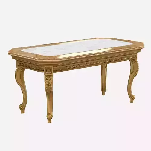 French Century Transitional Giltwood and Marble Coffee 