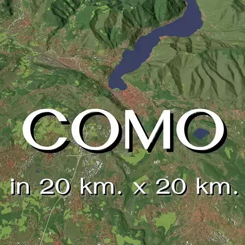 Como Italy in 20 km x 20 km - city and urban