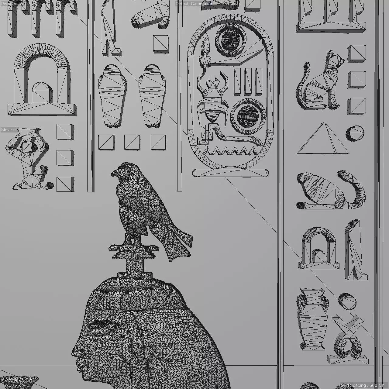 Egyptian Relief Horus and Geb rel05 3D print model_4