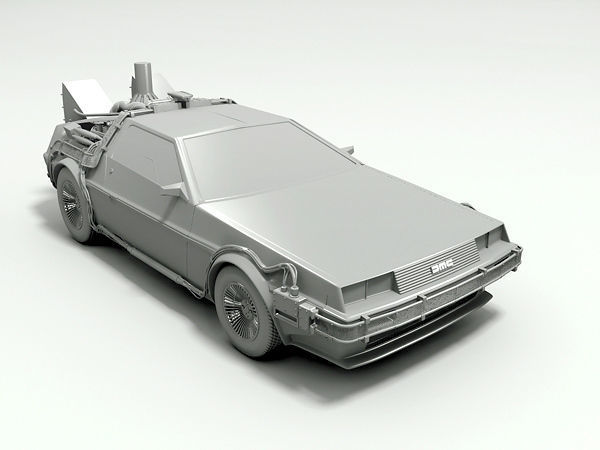 Delorean back to future car 3D model_1