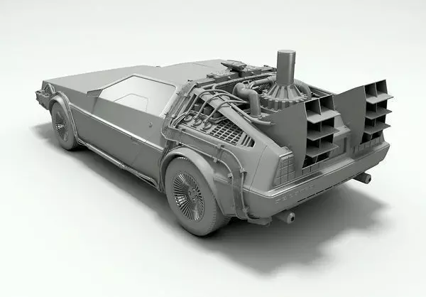 Delorean back to future car 3D model_0