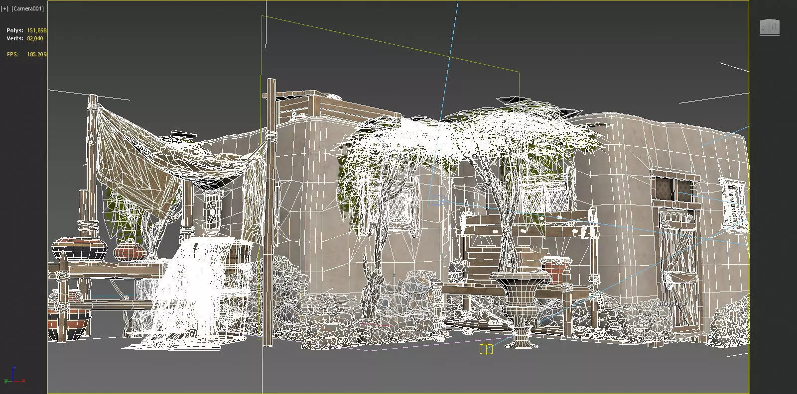 Medieval architecture bungalow 3D model_7