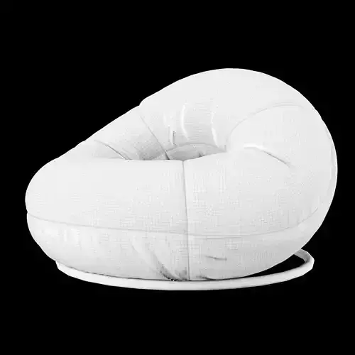 Modern lounge torus velvet chair 3D model 5