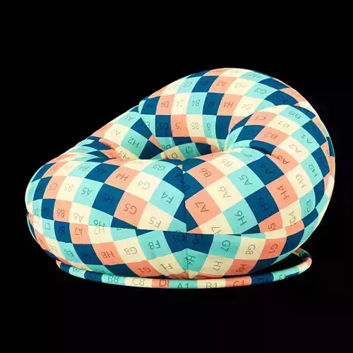 Modern lounge torus velvet chair 3D model 4