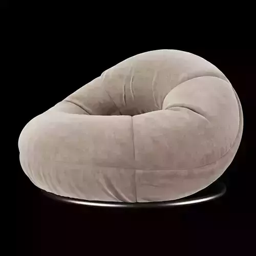 Modern lounge torus velvet chair 3D model 3