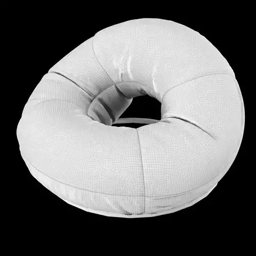 Modern lounge torus velvet chair 3D model 7