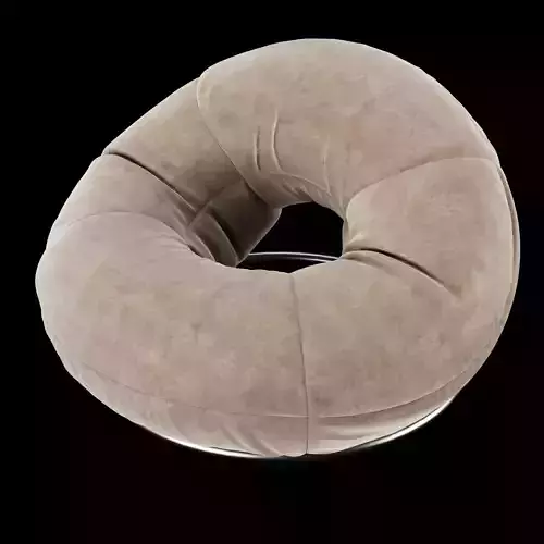 Modern lounge torus velvet chair 3D model 6