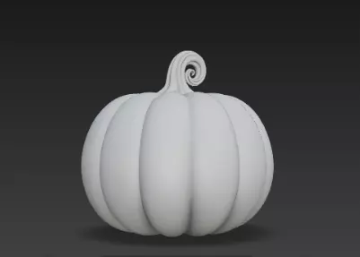 Gray Jack O Lantern Pumpkin 3D Model Halloween Sculpture 3D print model_7