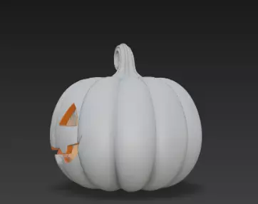 Gray Jack O Lantern Pumpkin 3D Model Halloween Sculpture 3D print model_8