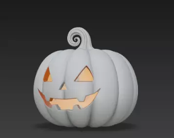 Gray Jack O Lantern Pumpkin 3D Model Halloween Sculpture 3D print model_9