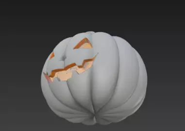 Gray Jack O Lantern Pumpkin 3D Model Halloween Sculpture 3D print model_15