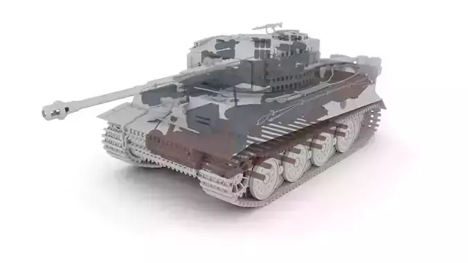 Fully built Panzer Tiger Tank Late 1944 Clay