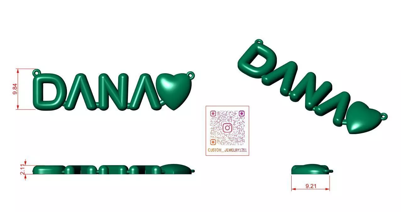 COSTUM NAME PENDANT 3D print model_3