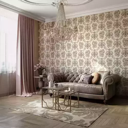 Baroque Damask Wallpaper Texture 
