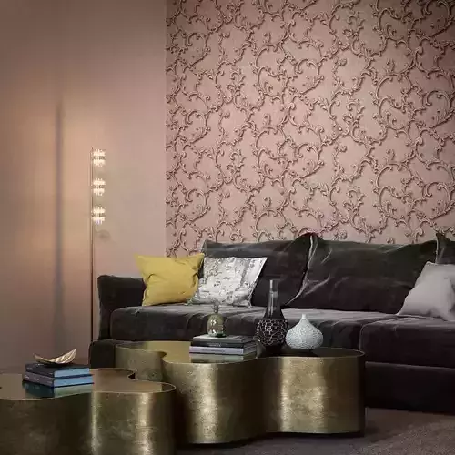 Rococo Scrollwork Wallpaper Texture