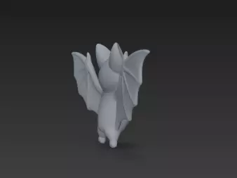 Realistic 3D Model of Gray Bat Happy Halloween 3D print model_6