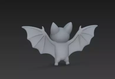 Realistic 3D Model of Gray Bat Happy Halloween 3D print model_9